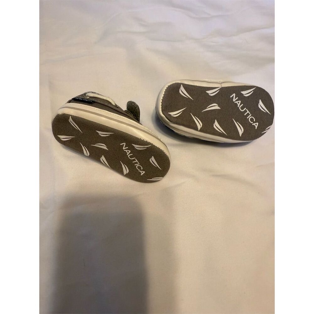 Nautica Baby Boat Shoes Gray Size 2 Hook & Loop Casual infant Shoes - Picture 3 of 9